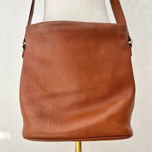 Vintage Coach Sonoma Med Bucket Zip Natural Grain Leather Saddle 4906 USA MADE